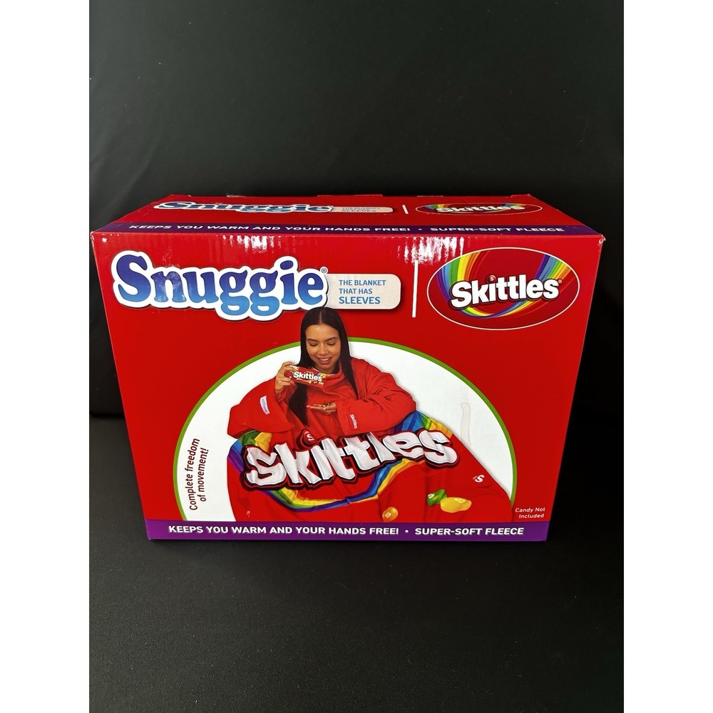 NEW SEALED Snuggie Skittles Wearable Super Soft Fleece Blanket with Sleeves